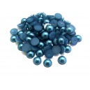 CAP6mm-08 - (10 buc.) Cabochon acril perla albastru petrol light  6mm