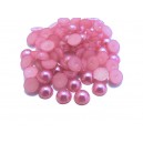 CAP6mm-13 - (10 buc.) Cabochon acril perla roz intens 6mm