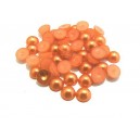 CAP6mm-17 - (10 buc.) Cabochon acril perla portocaliu caramiziu 6mm