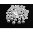 CAP6mm-21 - (10 buc.) Cabochon acril perla alba 6mm