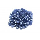 CAP4mm-08-A - (10 buc.) Cabochon acril perla albastru intens 4mm