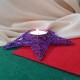 Suport lumanare steluta mov 15cm