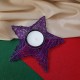 Suport lumanare steluta mov 15cm