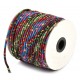 SBT6mm-06 - (1 metru) Snur bumbac tribal rotund multicolor 6mm