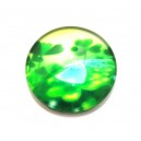 CSP20mm-A-05 - Cabochon sticla print trifoi  20mm - STOC FOARTE LIMITAT!!!