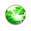 CSP20mm-A-14 - Cabochon sticla print trifoi  20mm - STOC FOARTE LIMITAT!!!