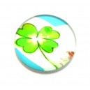 CSP20mm-A-15 - Cabochon sticla print trifoi  20mm - STOC FOARTE LIMITAT!!!