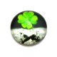 CSP12mm-A-03 - Cabochon sticla print trifoi 12mm - STOC FOARTE LIMITAT!!!