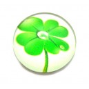 CSP10mm-A-18 - Cabochon sticla print trifoi 10mm - STOC FOARTE LIMITAT!!!