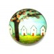 DISPONIBIL 3 BUCATI - CSP25mm-A-54 - Cabochon sticla print copac 25mm