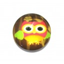 DISPONIBIL 1 BUCATA - CSP20mm-A-23 - Cabochon sticla print bufnite 20mm