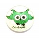 DISPONIBIL 2 BUCATI - CSP16mm-A-42 - Cabochon sticla print bufnite 16mm