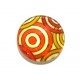 DISPONIBIL 4 BUCATI - CSP16mm-A-407 - Cabochon sticla print flori 16mm