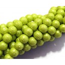 PSC8mm-02 - Perle sticla creponate verde crud sfere 8mm
