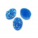 CRS30 - Cabochon rasina druzy albastru intens efect AB 18*13mm