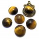 DISPONIBIL 1 SET CU 9 BUCATI - CPS73 - Cabochon ochi de tigru 14mm