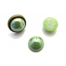 CSCP-R12mm-03 - Cabochon sticla rotund verde usor masliniu perlat 12mm - STOC LIMITAT!!!