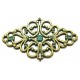 CO291 - Conector romb bronz antic cu patina verde 41*24mm