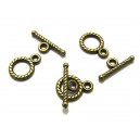 IT49 - Inchizatoare toggle bronz antic 12*9mm