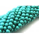 MS41 - (10 buc.) Margele sticla verde turcoaz sfere 6mm