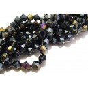 MFB412 - Cristale negru efect AB biconice fatetate 6mm 