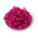 MSF764 - (10 buc.) Margele sticla frosted magenta 01 sfere 8mm