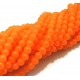 MSP523 - (10 buc.) Margele sticla portocaliu neon sfere 6mm