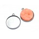 DISPONIBIL 4 BUCATI - OTE61 - Baza cabochon otel inoxidabil argintiu inchis 21*18mm/16mm