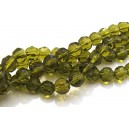 MFS576 - Cristale verde olive inchis sfere fatetate 6mm - STOC LIMITAT!!!