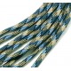 SP4mm-13  - (1 metru) Snur paracord plat capuccino, verde inchis si albastru 4mm