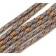SP4mm-17  - (1 metru) Snur paracord plat gri si verde olive 4mm