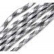 SP4mm-19  - (1 metru) Snur paracord plat gri si alb 4mm