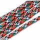 SP4mm-24  - (1 metru) Snur paracord plat verde, rosu si alb 4mm
