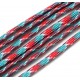 SP4mm-28  - (1 metru) Snur paracord plat verde turcoaz si rosu 4mm