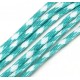 SP4mm-29  - (1 metru) Snur paracord plat verde turcoaz si alb 4mm