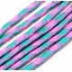 SP4mm-31  - (1 metru) Snur paracord plat verde turcoaz si roz neon 4mm