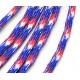 SP4mm-35  - (1 metru) Snur paracord plat albastru, rosu si alb 4mm