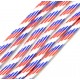 SP4mm-71 - (1 metru) Snur paracord plat alb, albastru si rosu 4mm