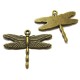 DISPONIBIL 1 SET CU 12 BUCATI - CP17 - Pandantiv libelula bronz antic 35.5*28mm 