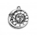 CP527 - Pandantiv soare si luna argintiu antic 30*26mm