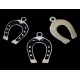 CP569 - Charm argintiu inchis potcoava email bleumarin 24*17mm