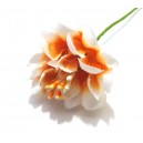 FLO37- Flori artificiale albe cu portocaliu 3.5-4cm/11cm