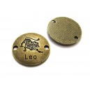 CO348 - Conector zodia leu bronz antic 23mm