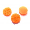 CRS100-E - Cabochon rasina druzy portocaliu neon 18mm 