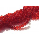 MFS666 - (10 buc.) Cristale rosii sfere fatetate 4mm