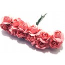 TRA17 - (12 buc.) Trandafiri artificiali roz cald 01 2.5cm/8cm - STOC LIMITAT!!!