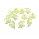 ACR03-S - (10 buc.) Flori acril verde pal frosted 10*4mm