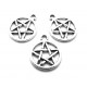 DISPONIBIL 1 SET CU 18 BUCATI - CP608 - Charm pentagrama argintiu antic 16.5mm