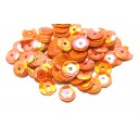 PAH-7MM-30 - (1.10 grame) Paiete hexagonale portocaliu corai efect AB 7mm