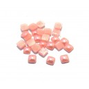 CSCP-P4-5*4-5mm-14 - (10 buc.) Cabochon sticla patrat roz perlat 10*10mm - STOC LIMITAT!!!